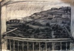 Clothesline and hills
charcoal